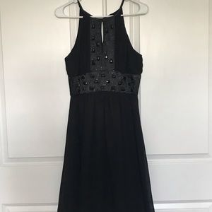 Sequin black wedding guest dress
